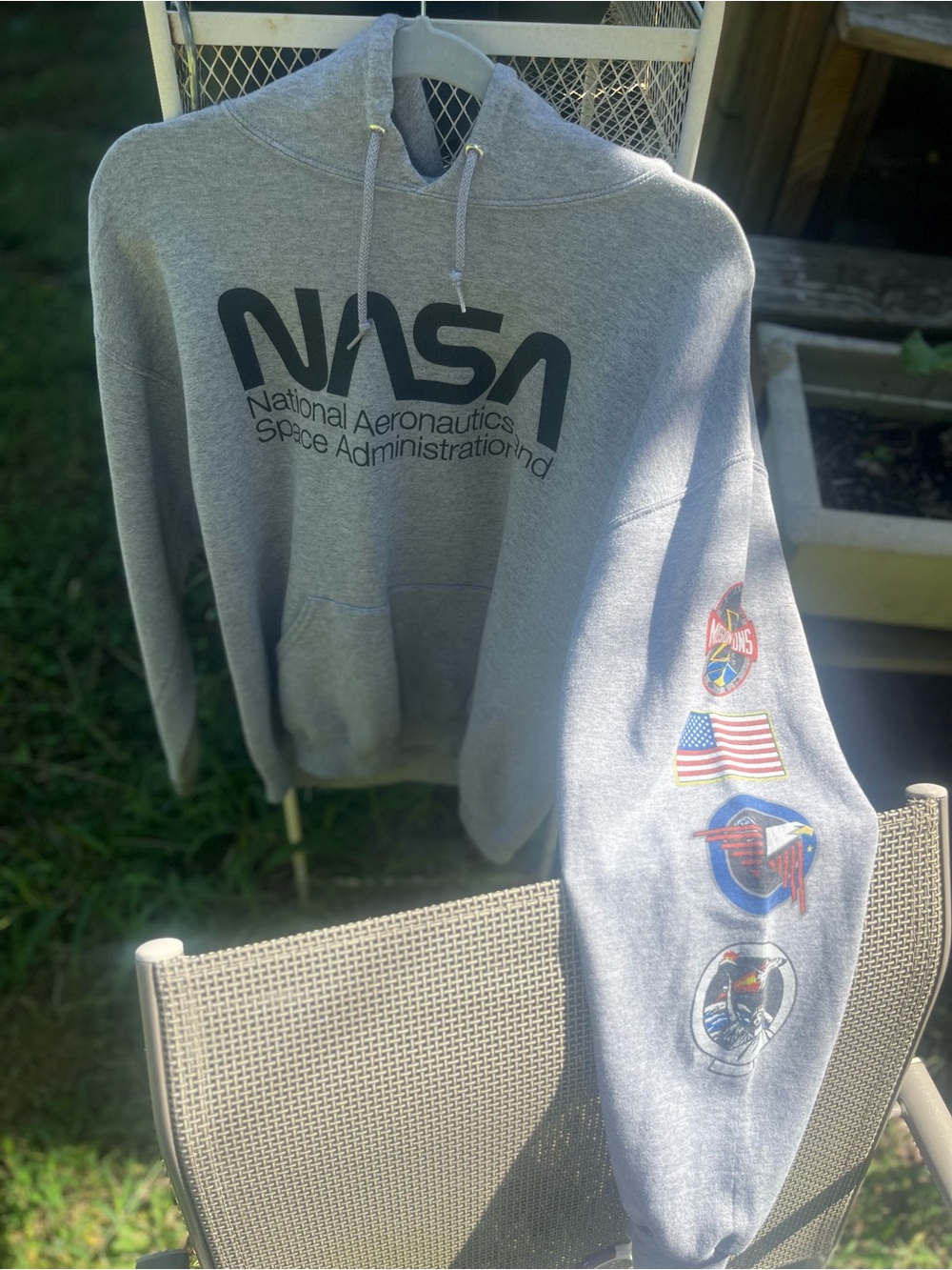NASA Logo Gray Pullover Hoodie - Men's NASA Sweatshirt